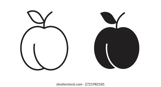 Icono de melocotón icono plano simple. Versión Liner - Vector de stock.