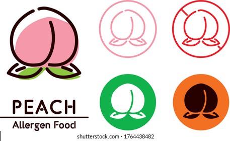 Peach icon / food allergy, allergen