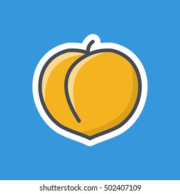 Peach Icon Food Fruits Stickers