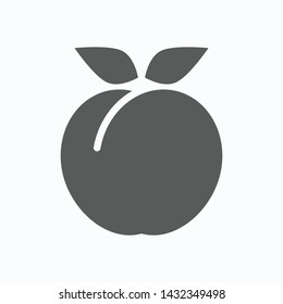 peach icon, fruit vector illustration