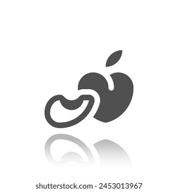 Peach Icon, Fruit, Vector Illustration