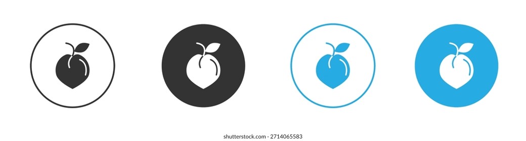 Icono de melocotón. Plantilla de diseño de iconos gráficos