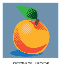 Peach icon. Healthy food. Peach illustration. 
Peach for dessert