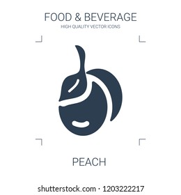 peach icon. high quality filled peach icon on white background. from food collection flat trendy vector peach symbol. use for web and mobile