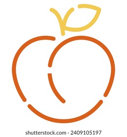 Peach icon illustration for web, app, infographic, etc
