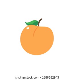 Peach icon isolated on white background. Flat vector illustration.