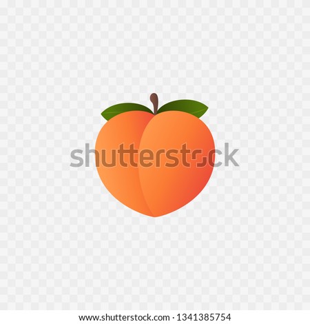Peach icon. Isolated on white. Peach fruit. Vector 