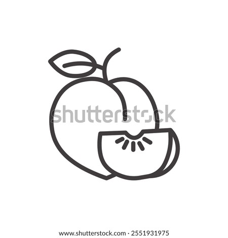 Peach Icon isolated on white background. Vector icon.