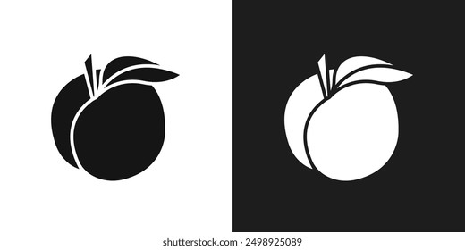 Vector de arte de línea de icono de melocotón