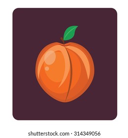 Peach icon on dark background