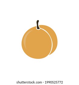 peach icon on a white background, vector illustration
