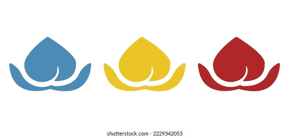 peach icon on a white background, vector illustration