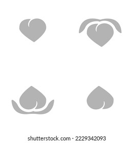 icono de melocotón en fondo blanco, ilustración vectorial