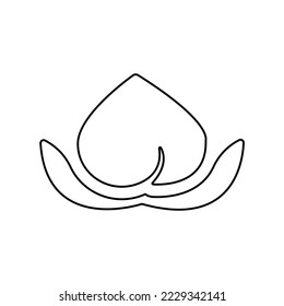 peach icon on a white background, vector illustration