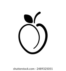 Peach icon on white background. Eps 10.