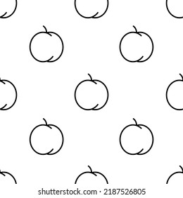 peach icon pattern. Seamless peach pattern on white background.