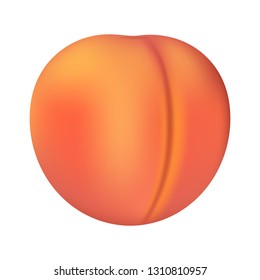 Peach icon. Realistic illustration of peach vector icon for web design isolated on white background