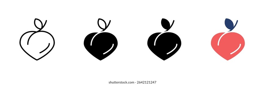 Peach icon sheet multiple style collection