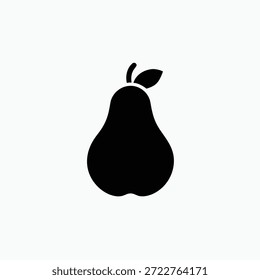 Icono de melocotón Silhoutte Plantilla de estilo de Vector