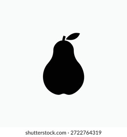 Icono de melocotón Silhoutte Plantilla de estilo de Vector