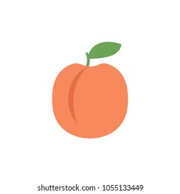 Peach icon, simple design, Peach icon clip art. Clipart cartoon fruit icon.
