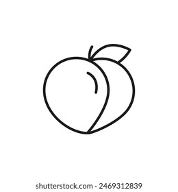 Peach icon. Simple peach icon for social media, app, and web design. Vector illustration.