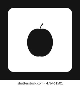 Peach icon in simple style isolated on white background. Fruit symbol