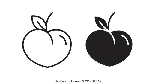 Icono de melocotón para la Plantilla. Conjunto de gráficos de Vector de iconos