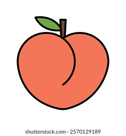 peach icon vector design illustrations