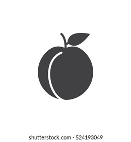 Peach icon vector, filled flat sign, solid pictogram isolated on white, logo illustration