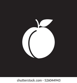 Peach icon vector, filled flat sign, solid pictogram isolated on black, logo illustration