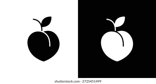 Gráficos de Vector de icono de melocotón. signo de Vector lleno, ilustración de símbolo.