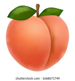 Peach icon vector illustration emoji on white background