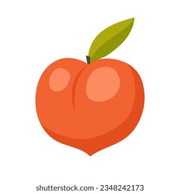 Peach icon, vector illustration in flat style