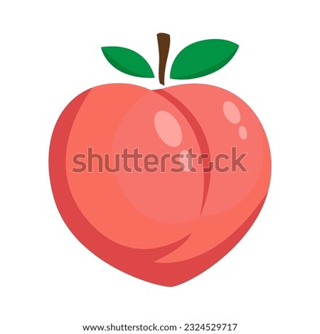 Peach icon vector illustration flat design style illustration isolated on white background eps 10
