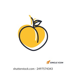 Peach icon vector illustration. Peach symbol isolated on white background