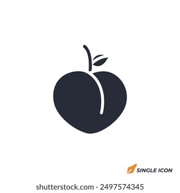 Peach icon vector illustration. Peach symbol isolated on white background