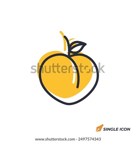 Peach icon vector illustration. Peach symbol isolated on white background