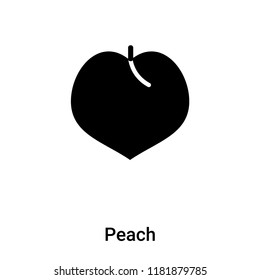 Peach icon vector isolated on white background, logo concept of Peach sign on transparent background, filled black symbol