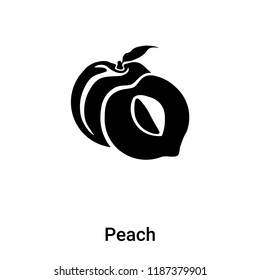 Peach icon vector isolated on white background, logo concept of Peach sign on transparent background, filled black symbol