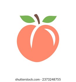 Peach icon. Vector icon isolated on white background.