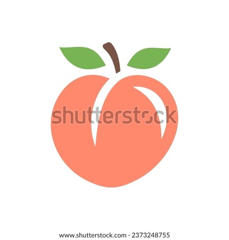 Peach icon. Vector icon isolated on white background.