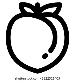 Peach icon vector lineal black outline peach illustration fruits vector icon peach for app food icon for healthy and vegetarian food for kids icon vector peach fruit