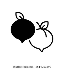 Ícone pêssego vetor ilustração de stock