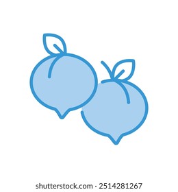 Peach icon vector stock illustration