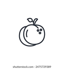 Peach icon. vector.Editable stroke.linear style sign for use web design,logo.Symbol illustration.