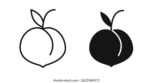 Peach icons on white background for web
