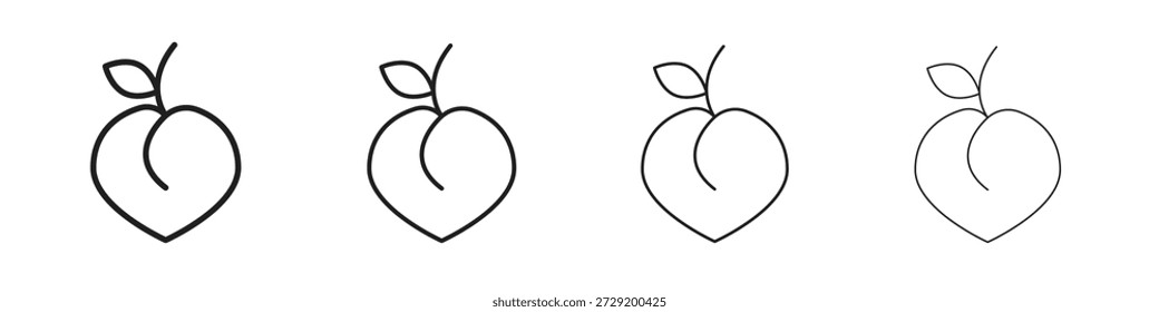 Iconos de melocotón Vector Logo Plantilla Ilustración Diseños. Vector EPS 10.