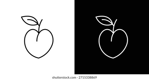 Plantilla de Vector de iconos de melocotón, EPS 10 para diseño
