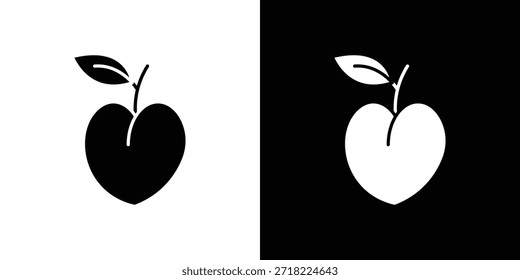 Iconos de melocotón. Vector Plantilla Ilustración Símbolo Píxeles Perfecto